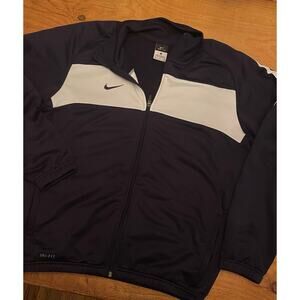 Vintage Nike Dri Fit Jacket Size M Navy Blue And White